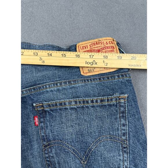 Levis 569 Jeans Mens 36x30 Blue Denim Baggy Loose Straight Relaxed Grunge Y2K - Picture 3 of 10